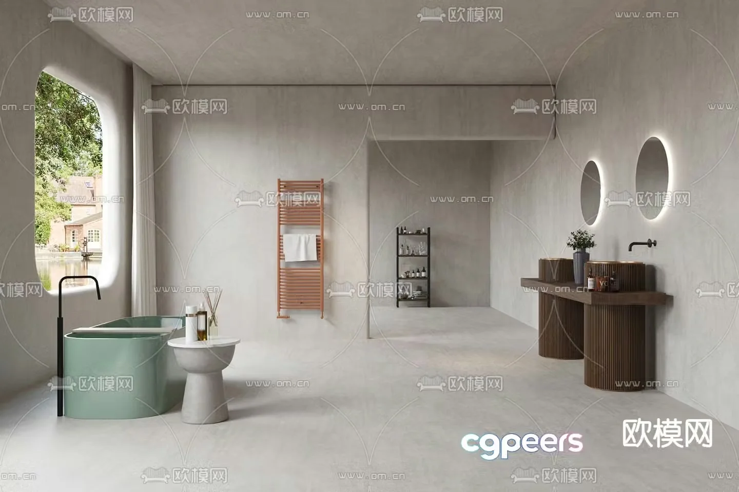Minotti modern bathroom bathroom 3d model