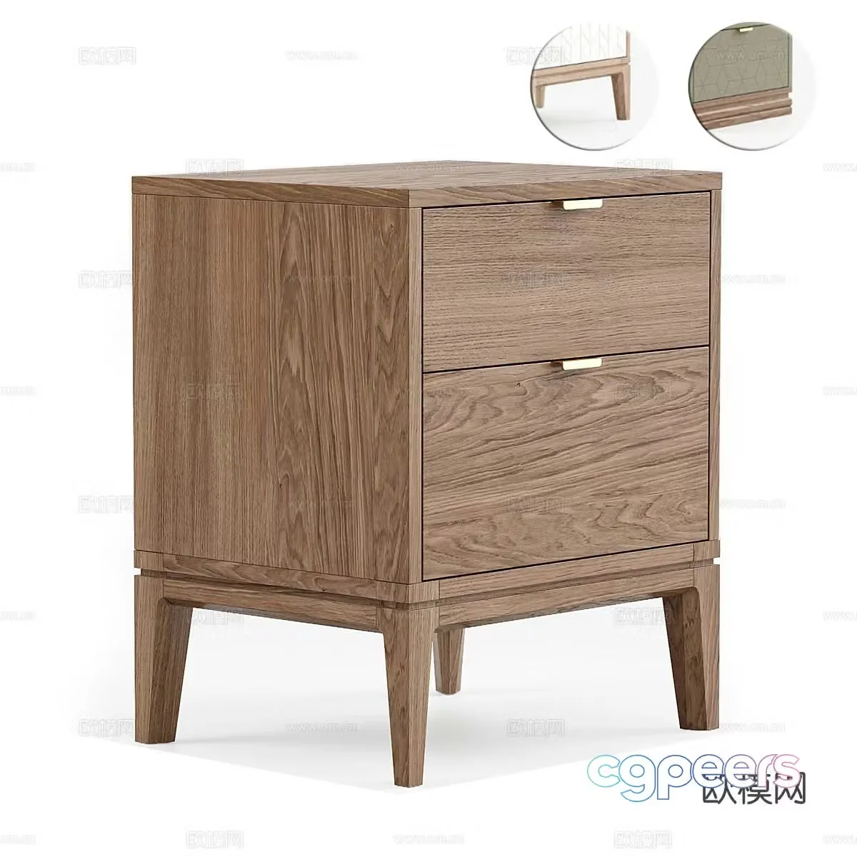 Log bedside table 3d model
