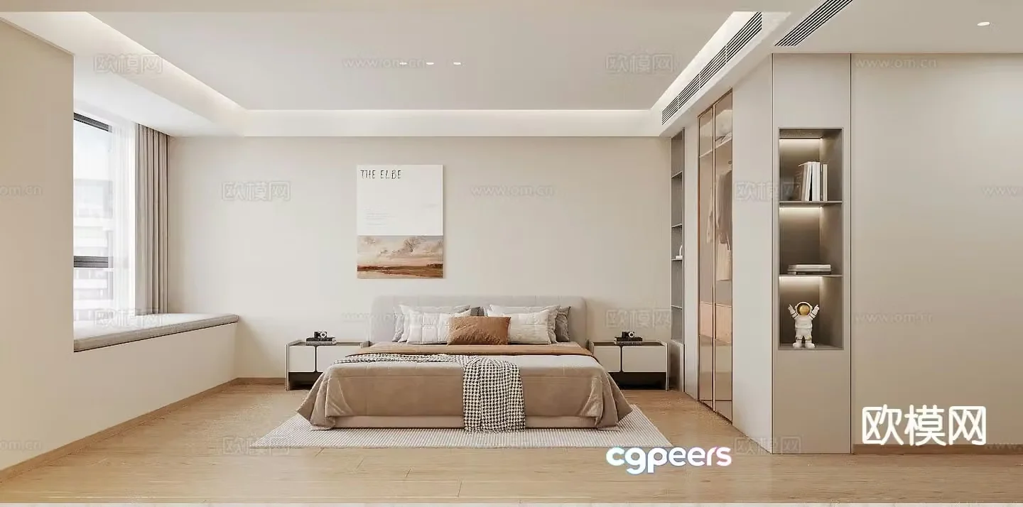 Modern bedroom master bedroom 3d model