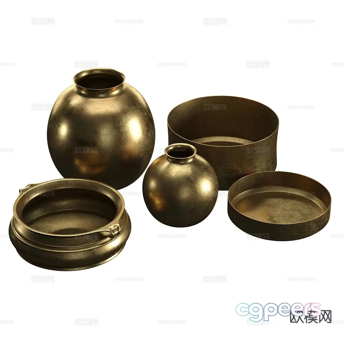New Chinese style brassware 3d model