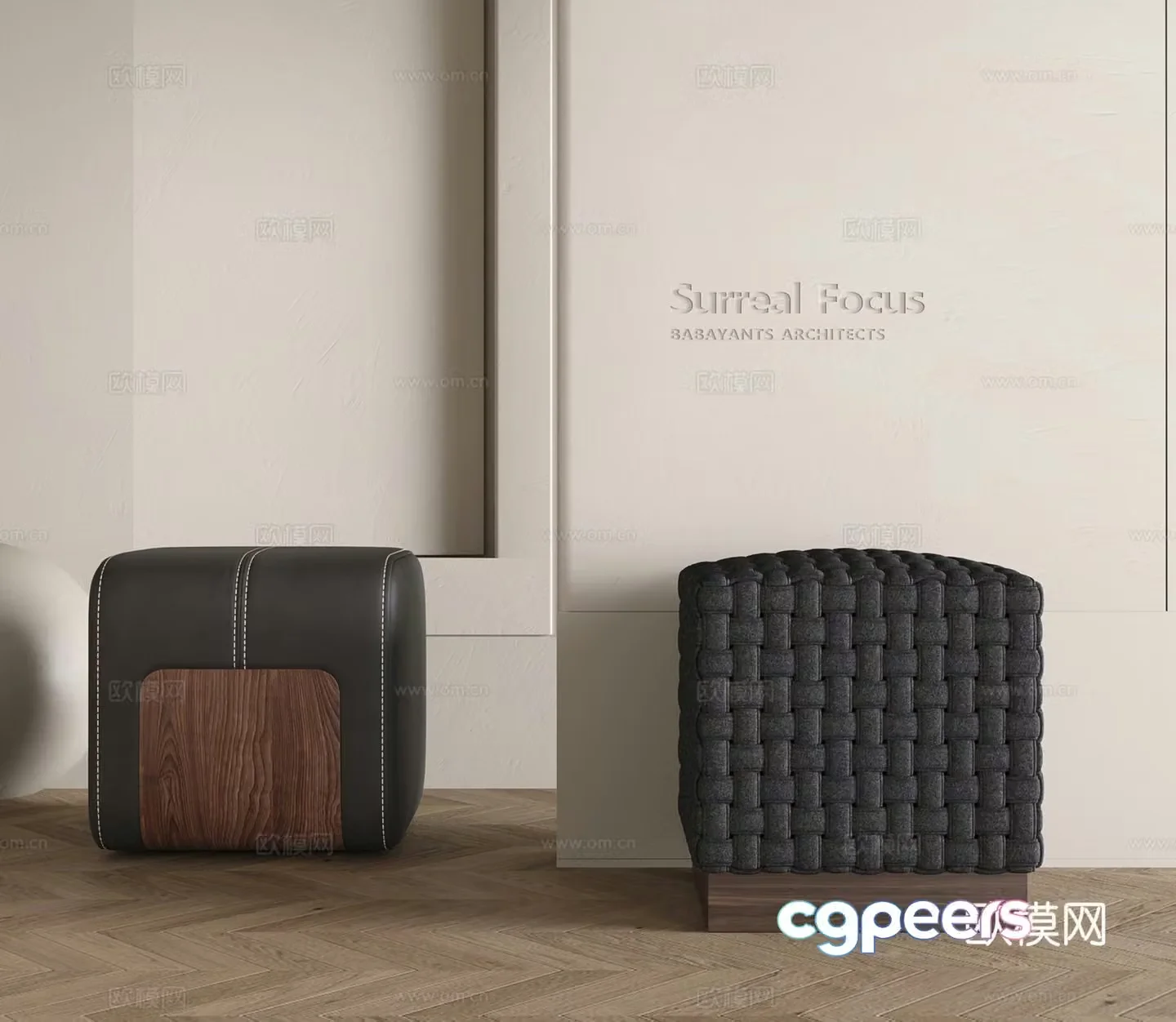 Modern low stool stool sofa stool 3d model