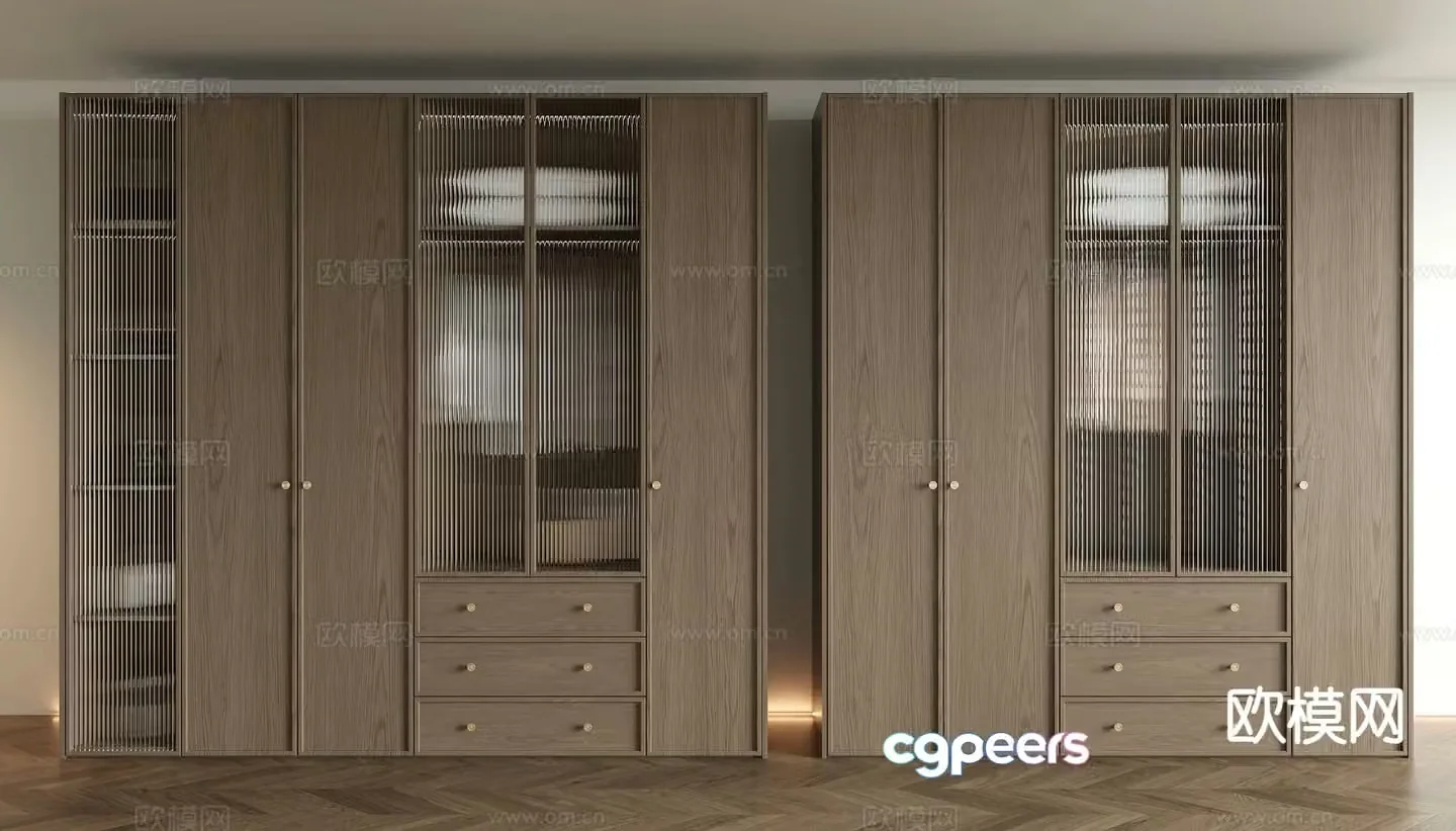 New Chinese style wardrobe wardrobe 3d model