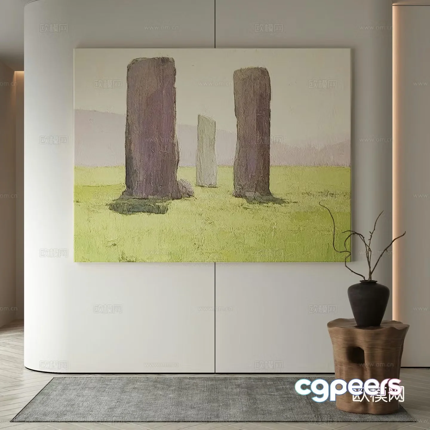 Wasabi hanging painting oil painting 3d model