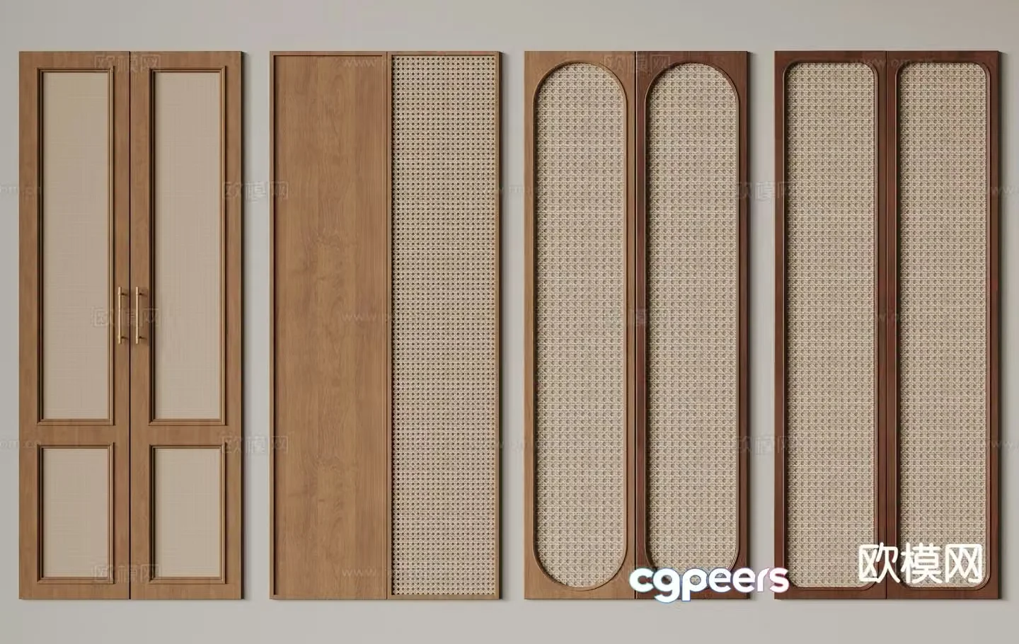 Middle-aged wardrobe door panel 3d model