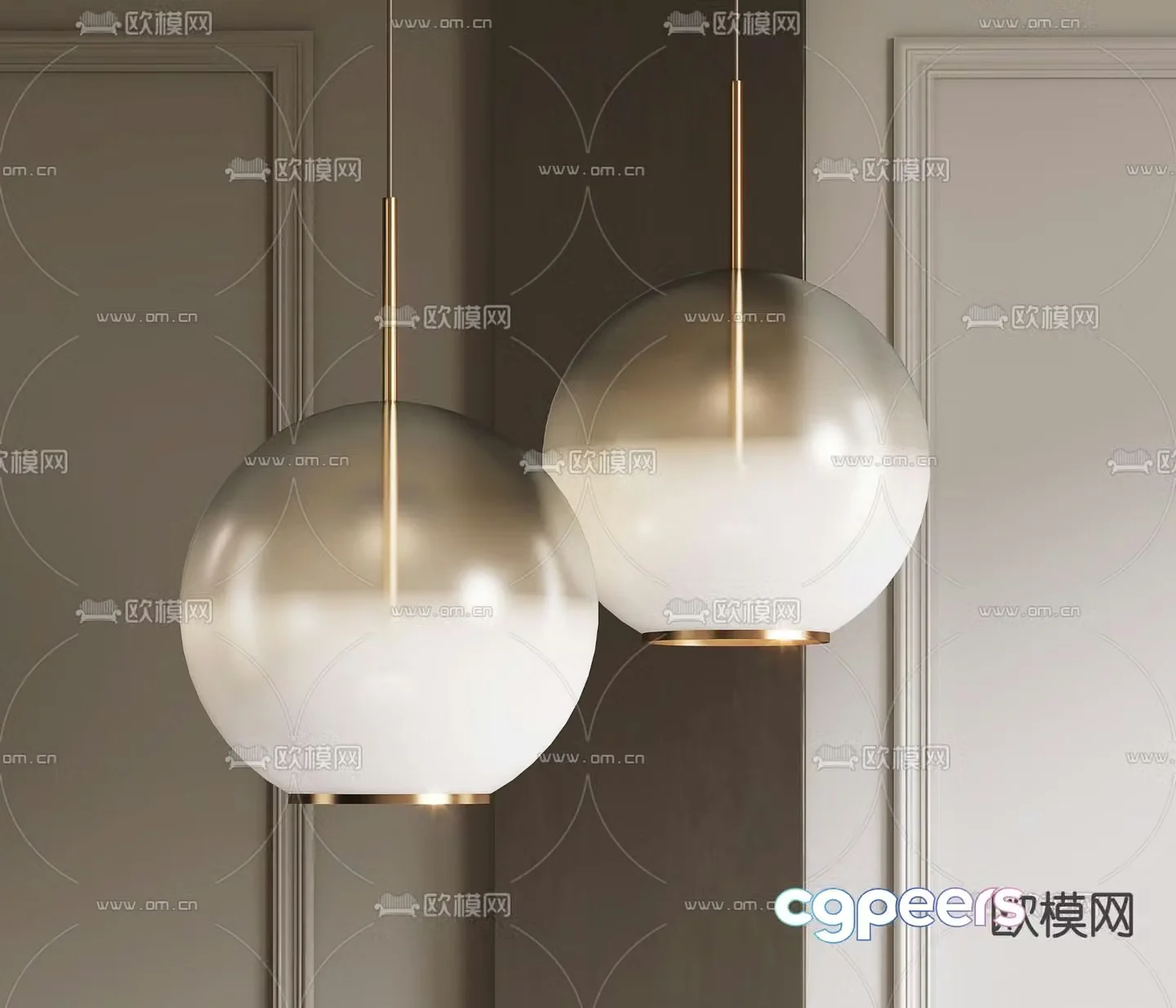 Glass chandelier spherical chandelier 3d model