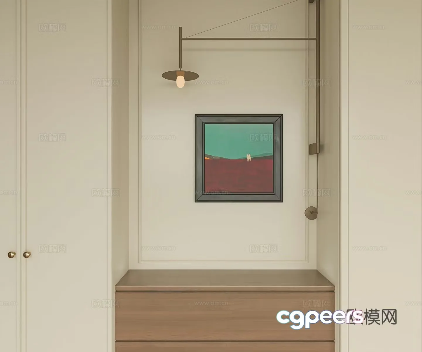Medium vintage hanging painting 3d model