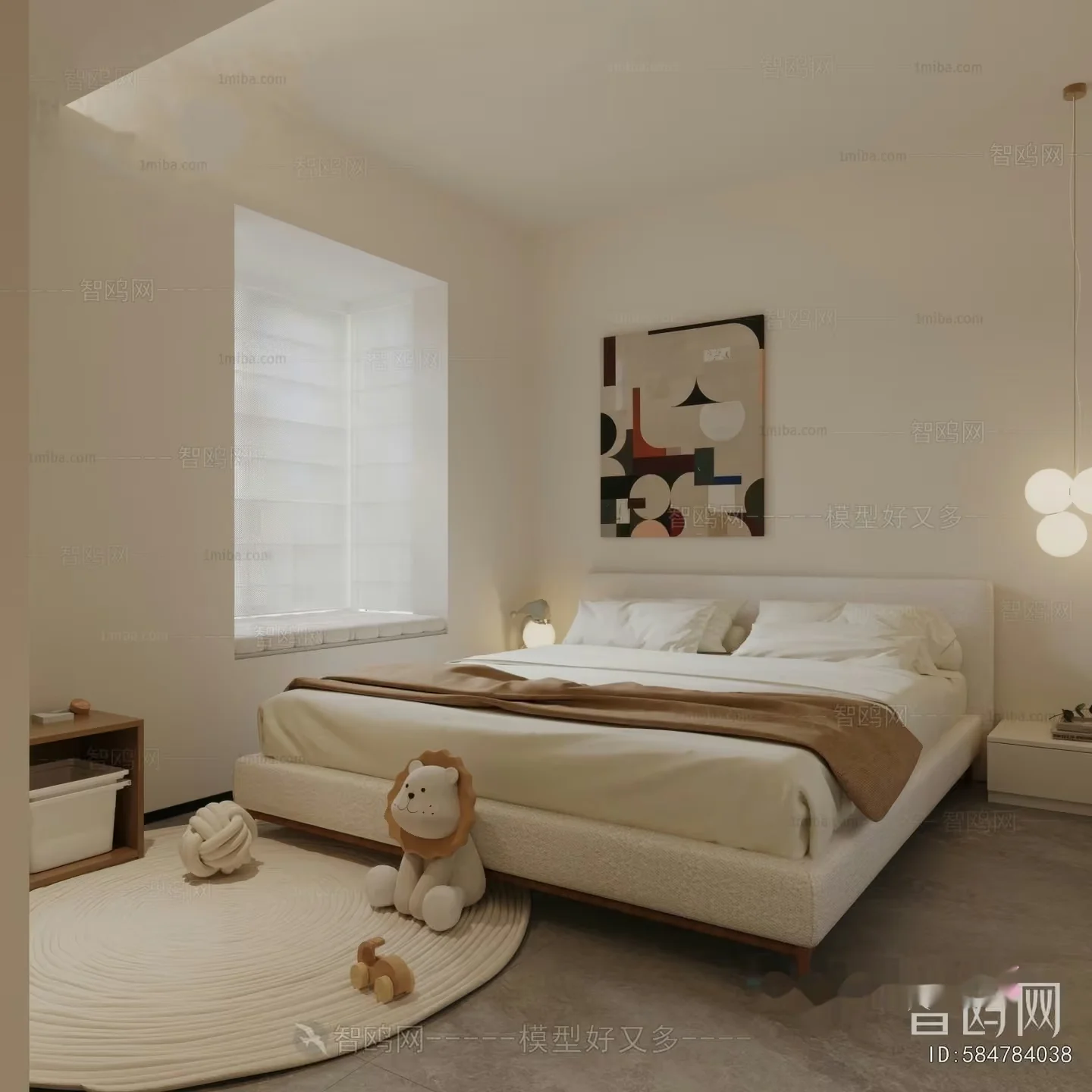 Cozy Bedroom 3D Model – 13635 – VRAY Render