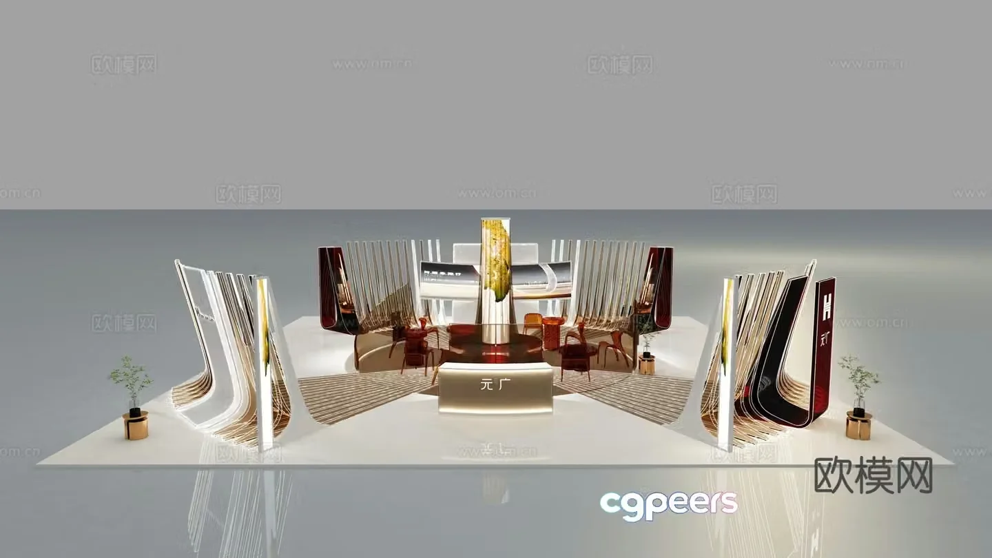 Modern shopping mall real estate booth 3d model
