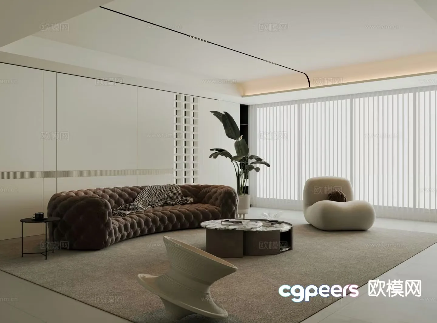 Modern sofa set 3d model