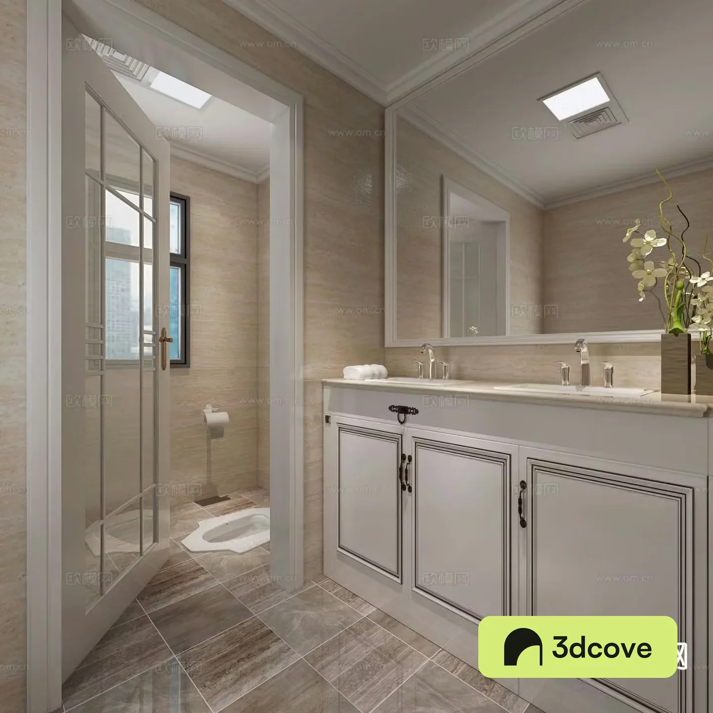 European style bathroom toilet