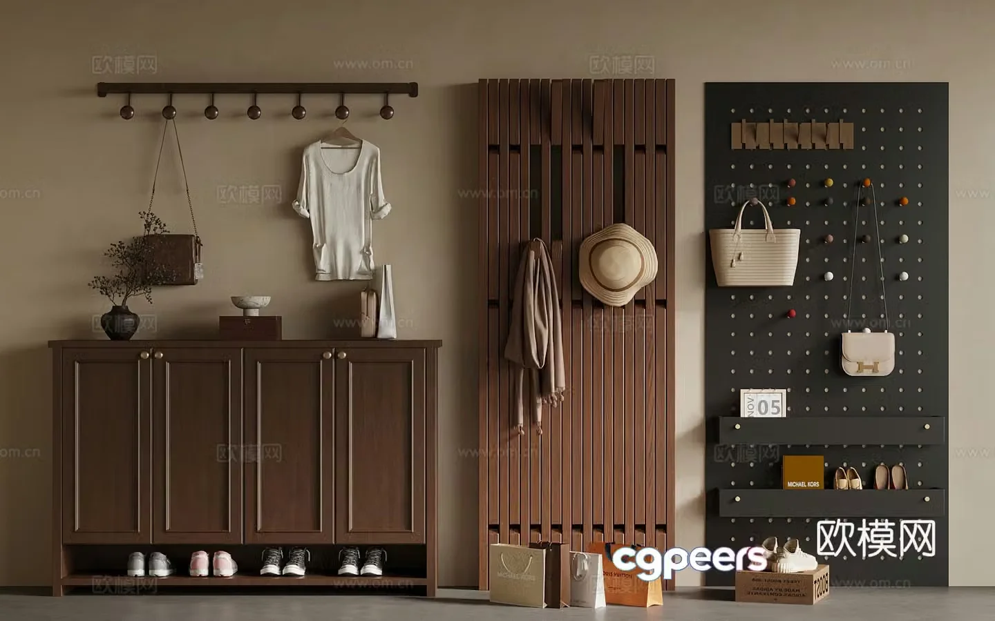 New Chinese shoe cabinet 3D model