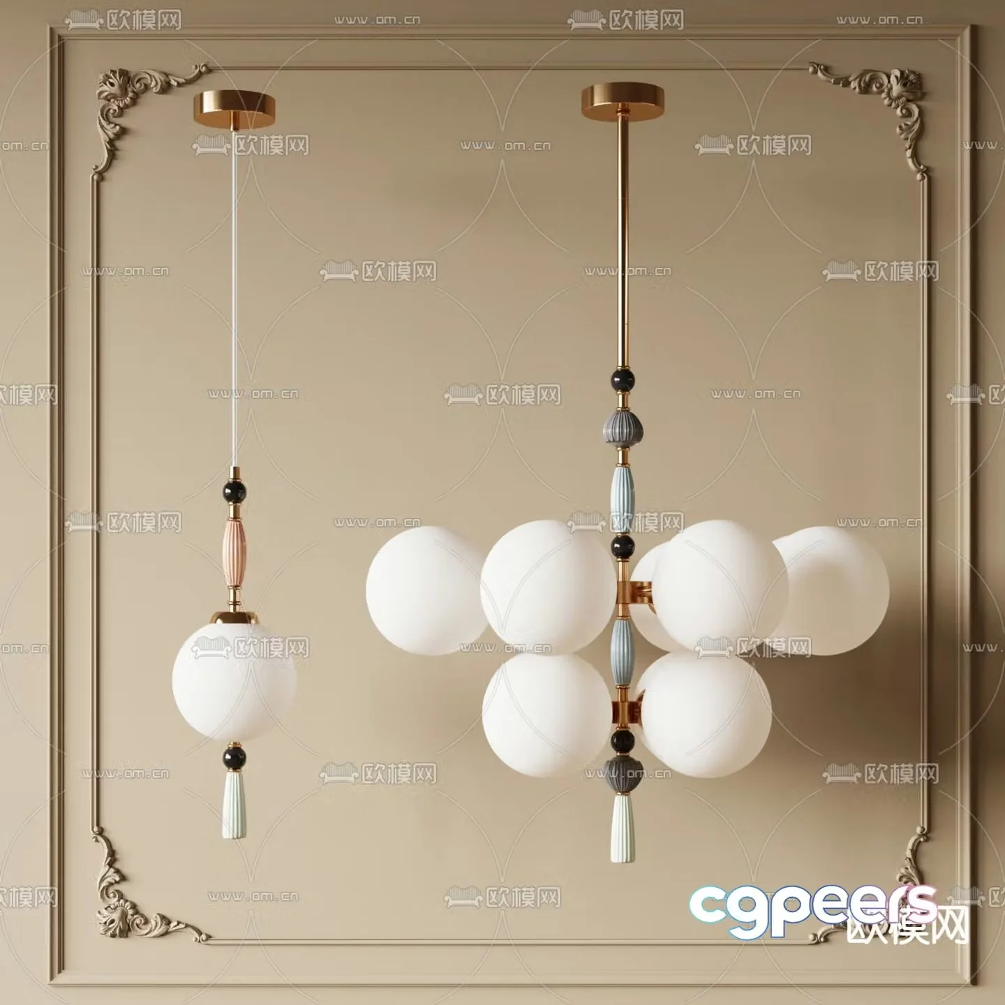 Modern chandelier hall chandelier 3d model