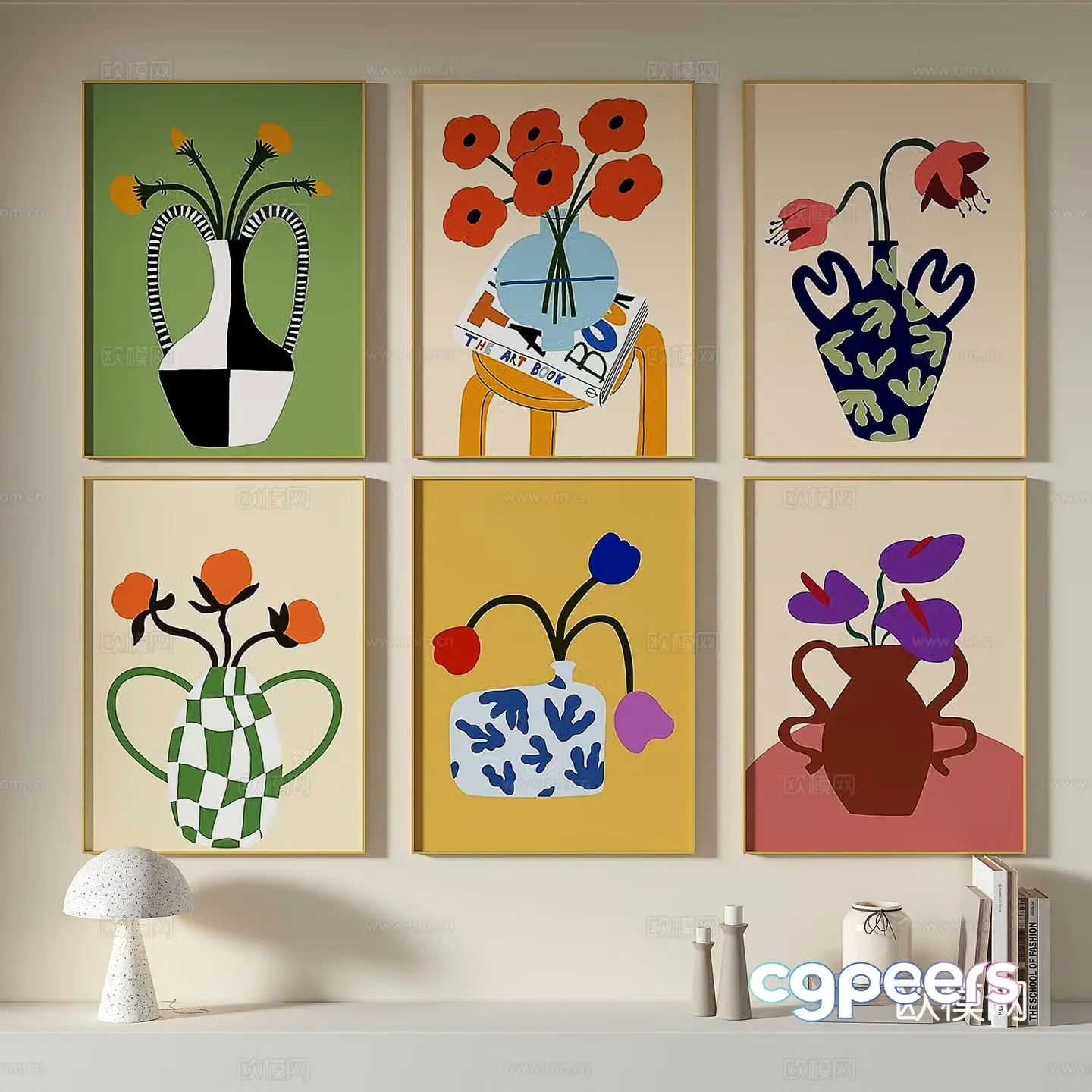 Modern simple decorative painting 3d model