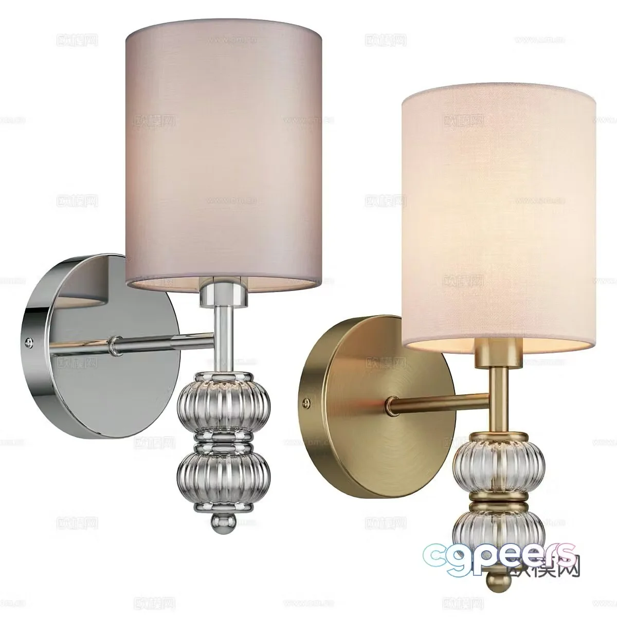 French crystal wall lamp metal wall lamp circular wall lamp gauze wall lamp artistic wall lamp 3d model