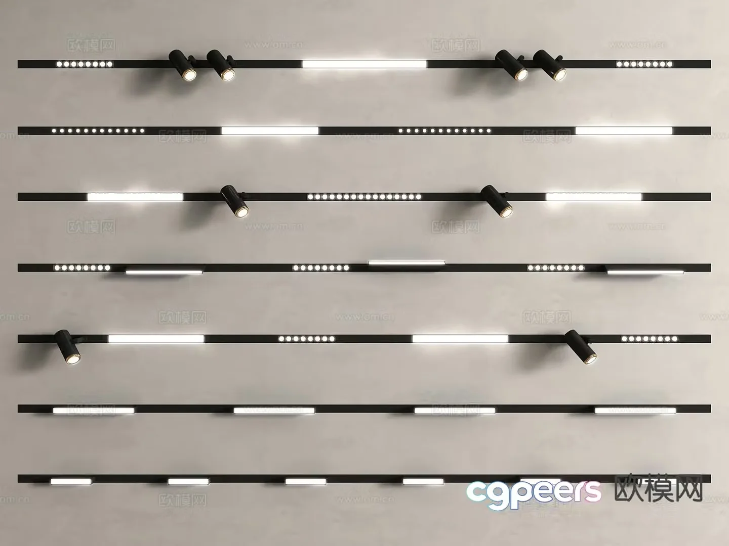 Modern downlight spotlight magnetic track light 3d model