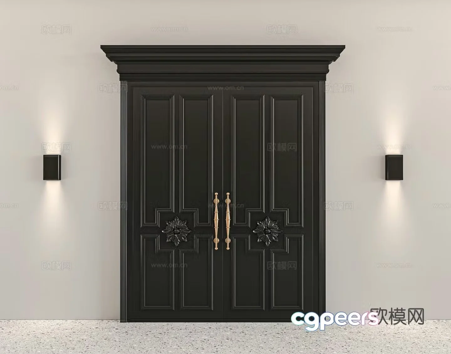 French retro villa door 3d model