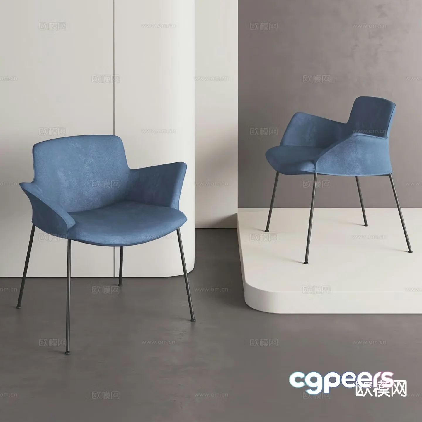 Modern chair dining chair 3d model