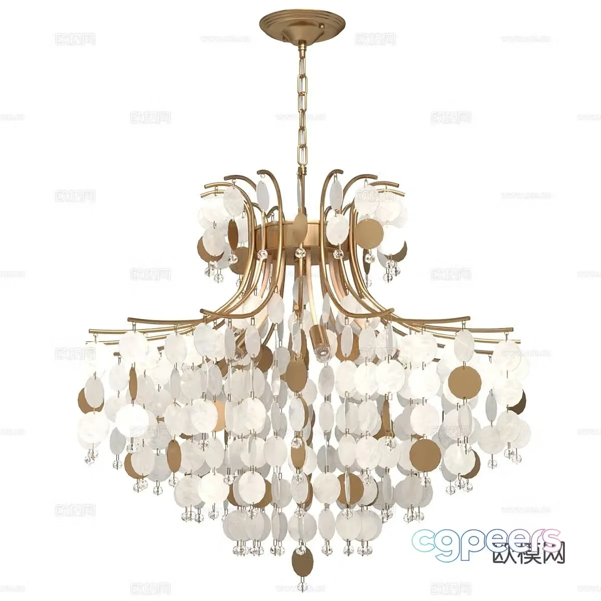 Light luxury chandelier lobby chandelier living room chandelier 3D model