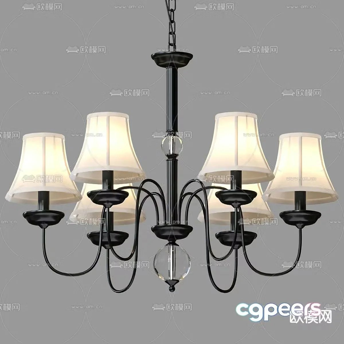 Simple European chandelier multi-head chandelier 3D model