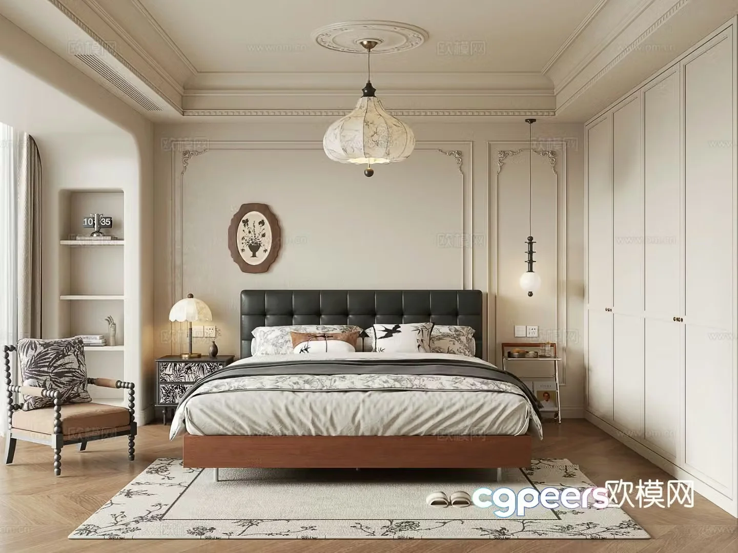 French bedroom master bedroom 3d model