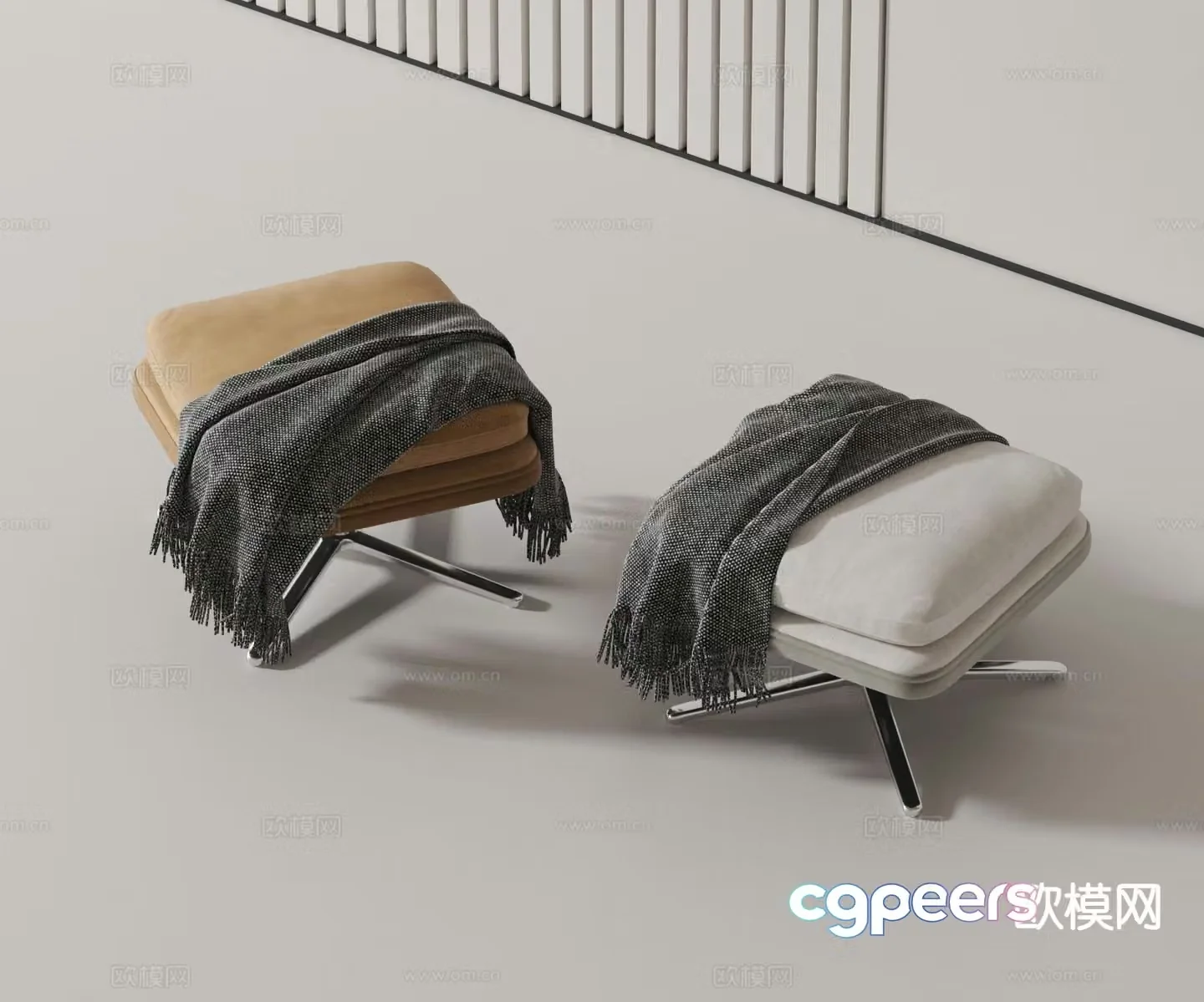 Modern low stool seat stool sofa stool 3d model