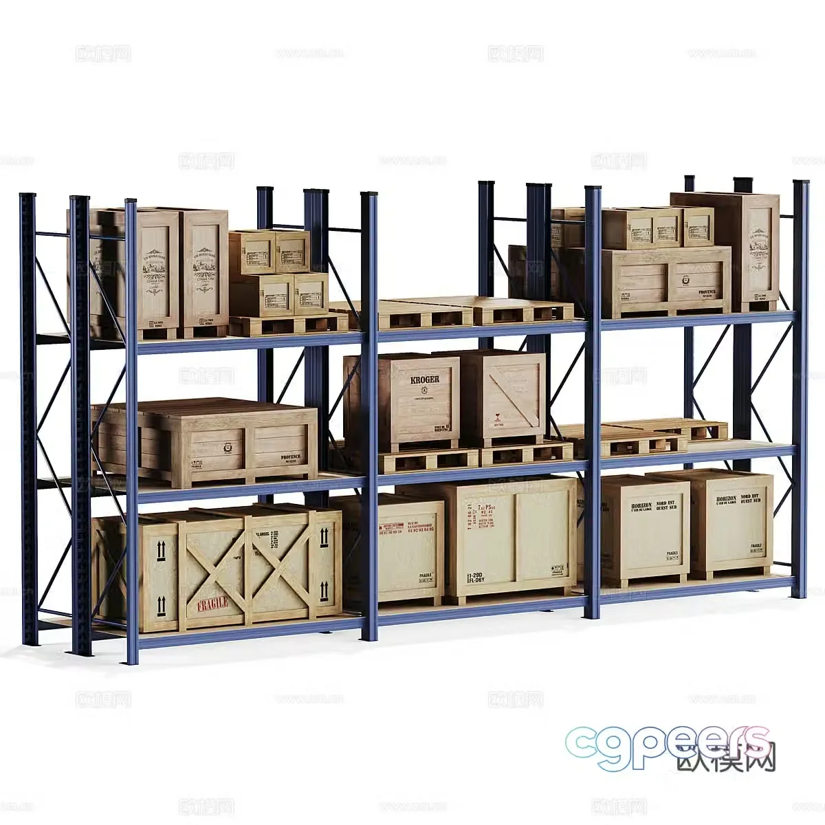 Modern cargo shelves 3d model
