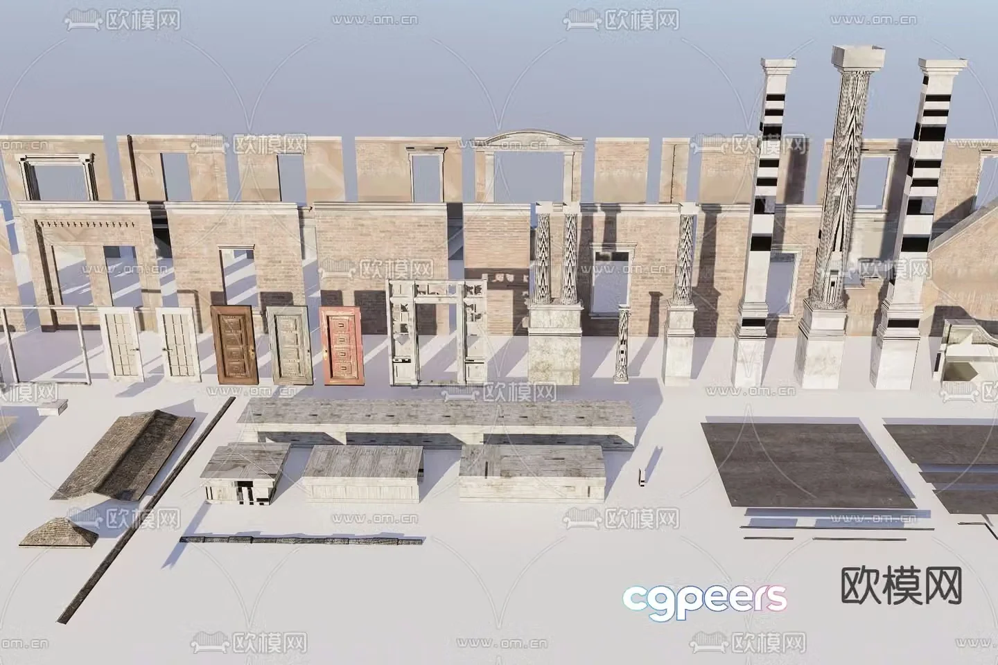 Architectural site components 3d model
