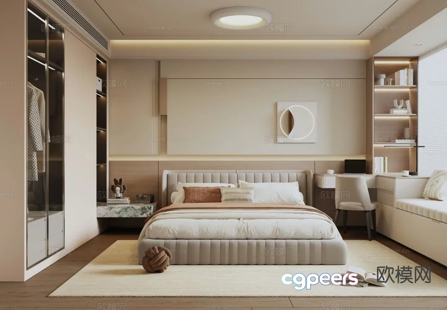 Cream style bedroom master bedroom 3d model