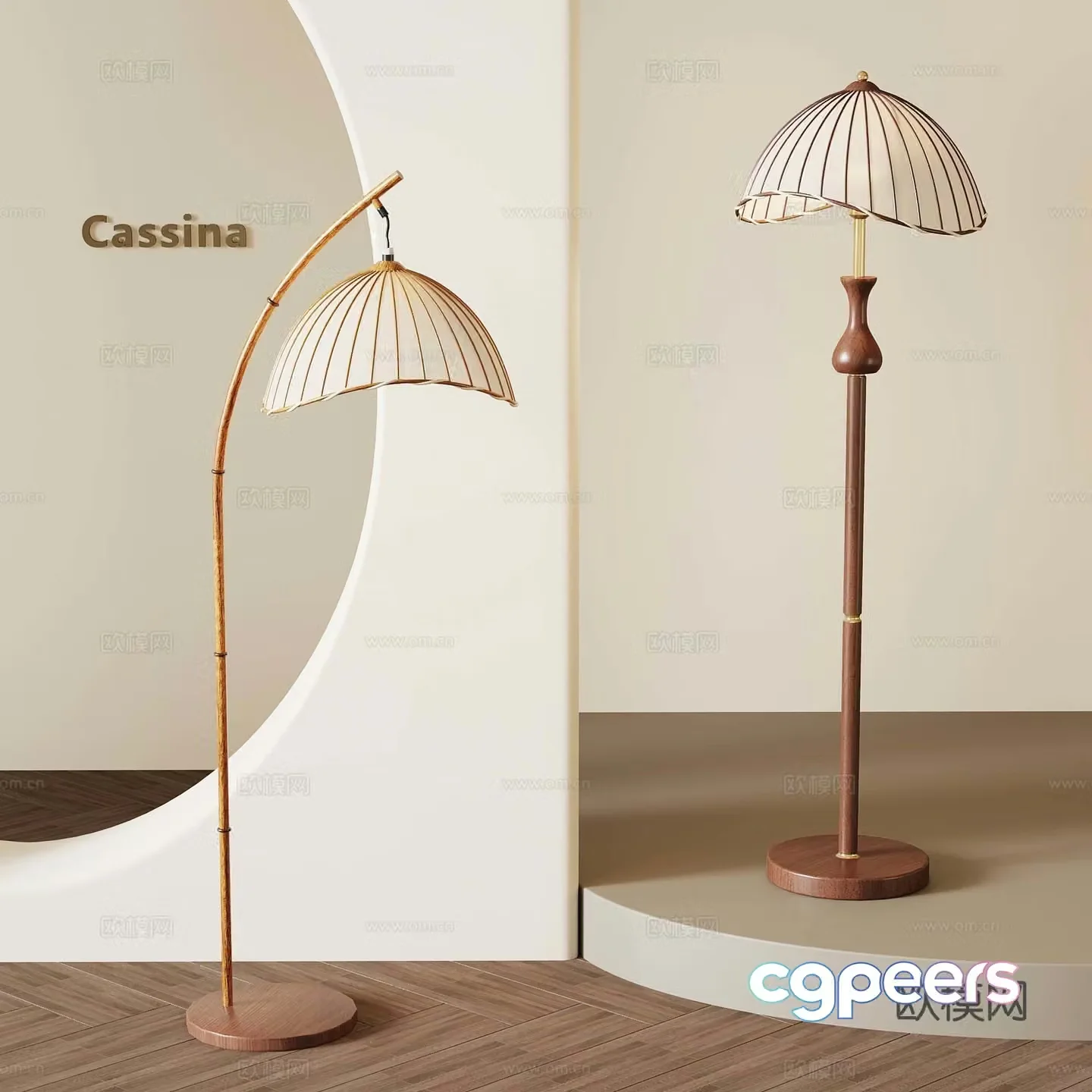 French medieval style floor lamp 3d model