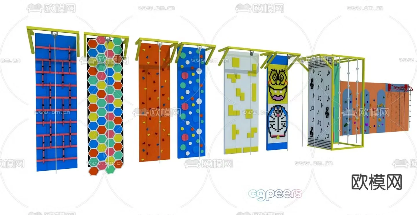 Modern children’s climbing wall 3d model