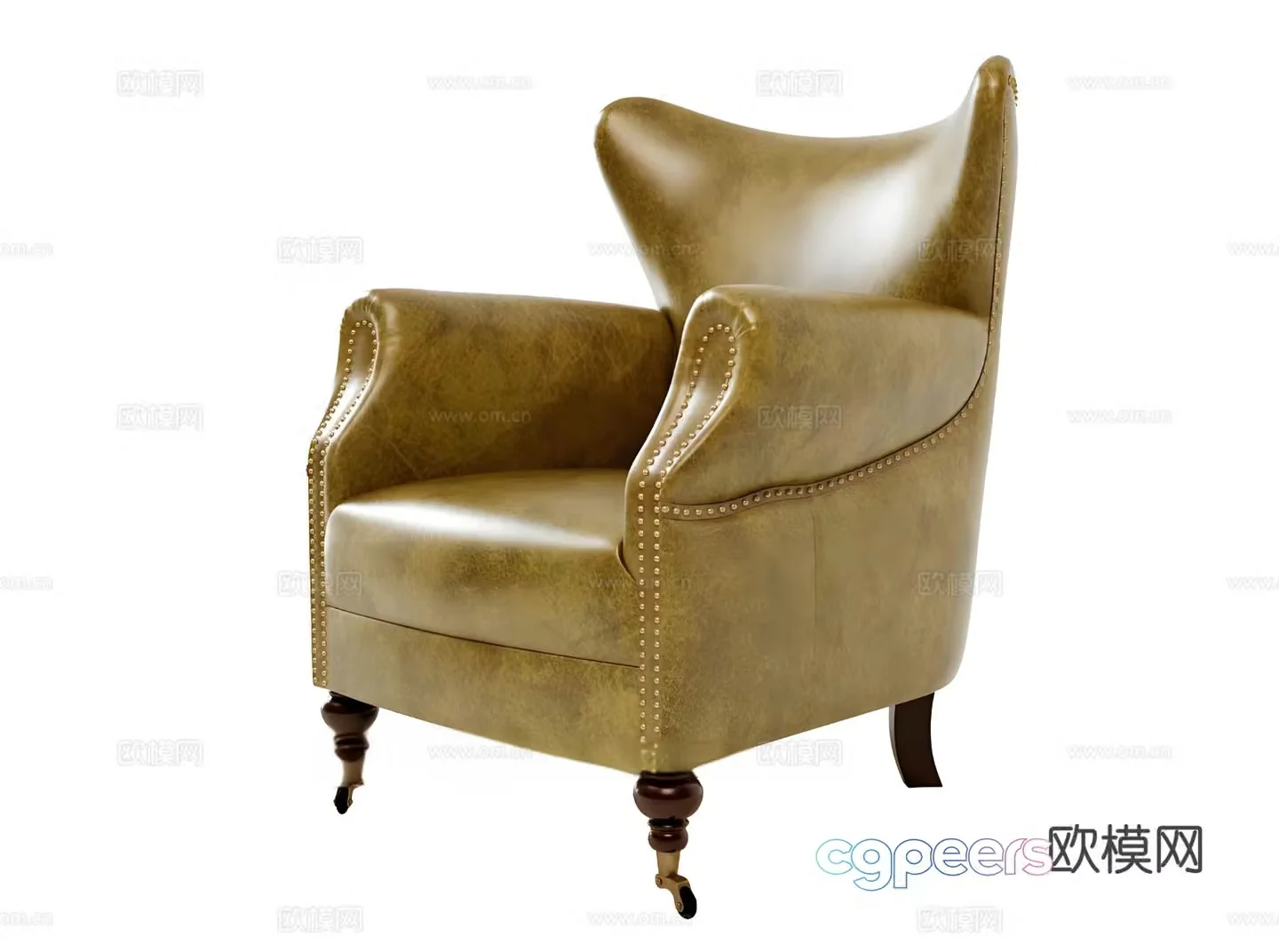 Single sofa leather sofa 3d model