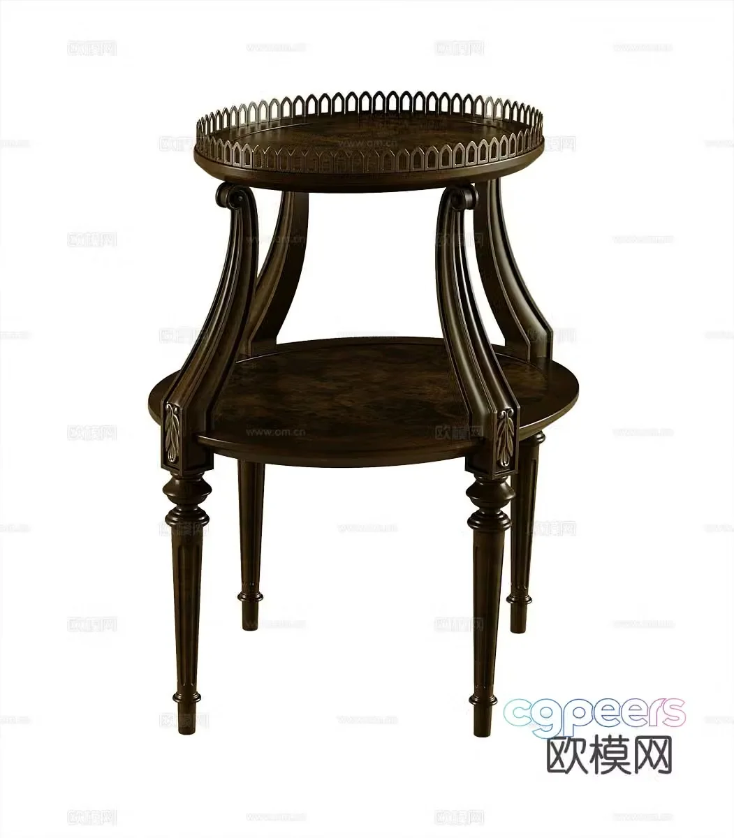 American round table side table corner table 3d model