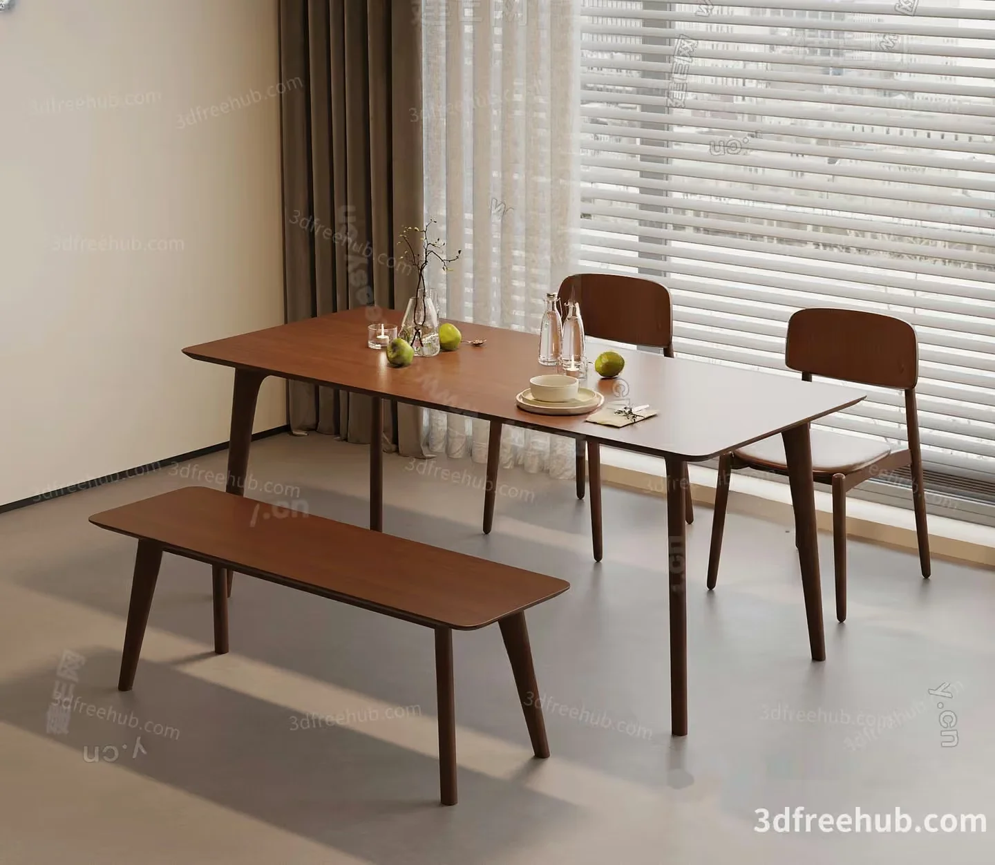 Modern Dining Room 3D Model – 19403 – VRAY Render
