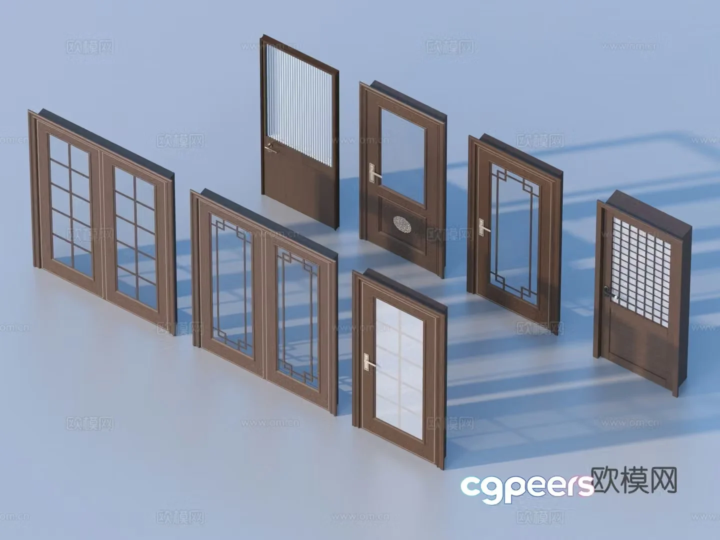 Door Door Wooden Door Single Open Door Glass Door Double Open Door 3D Model