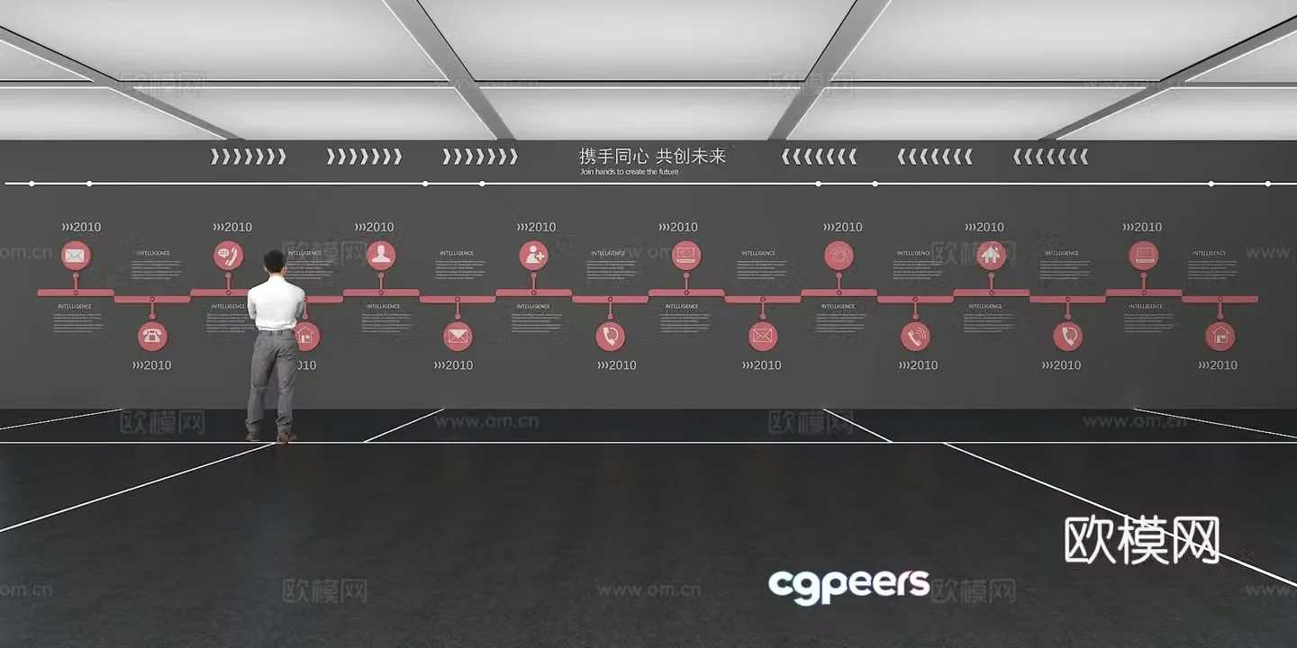 Cultural wall Corporate culture wall Display wall Classroom Exhibition hall Campus culture Corridor 3D model