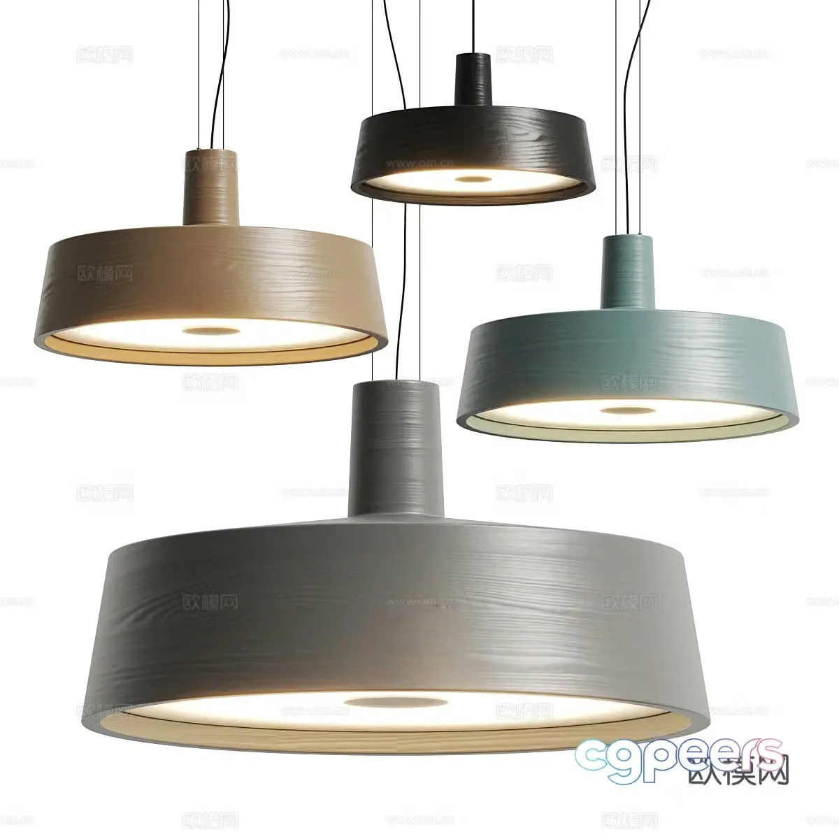 Modern Italian light luxury solid wood decorative chandelier 3D model