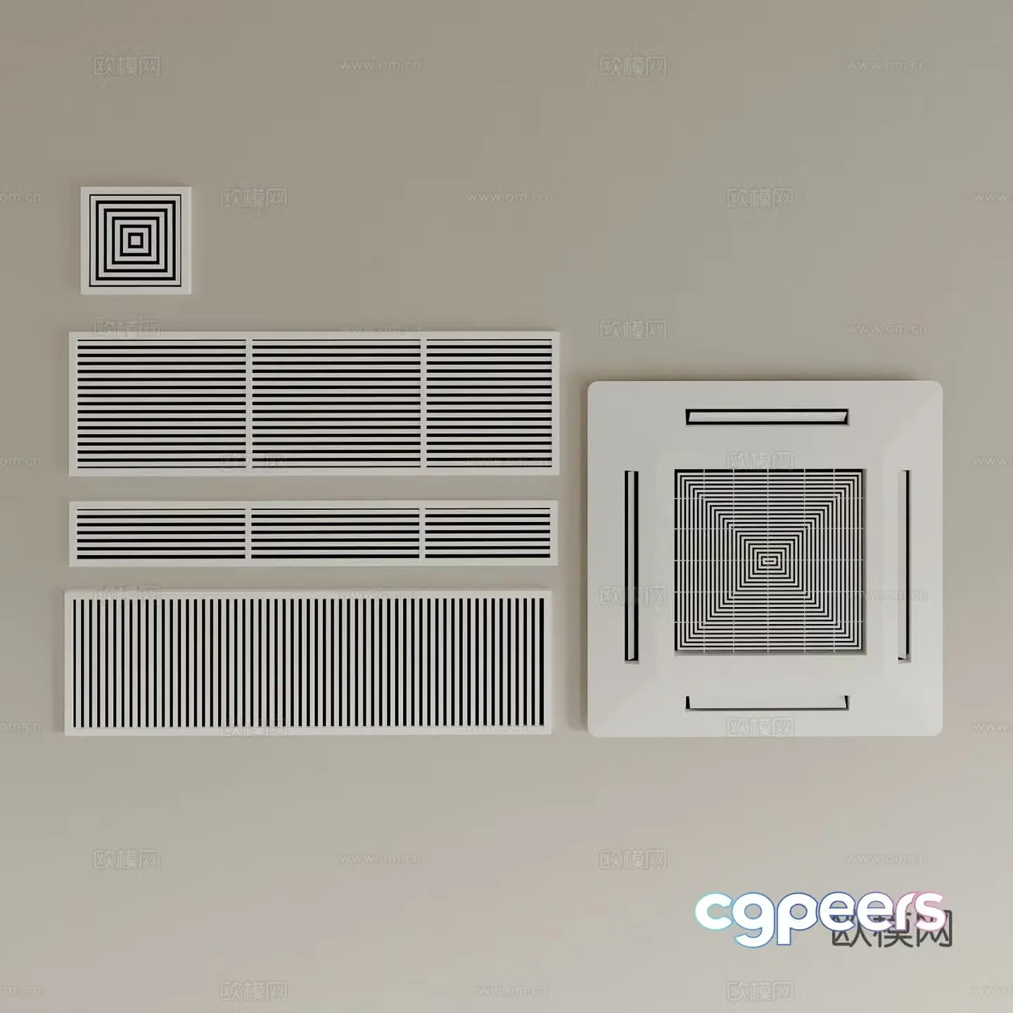 Air conditioner air outlet vent central air conditioner 3d model