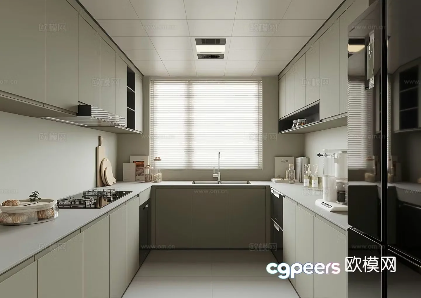 Modern home kitchen 3d model