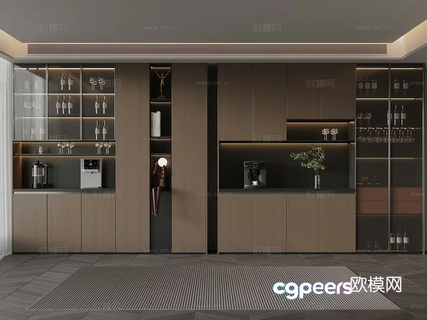 Modern wine cabinet 3d model