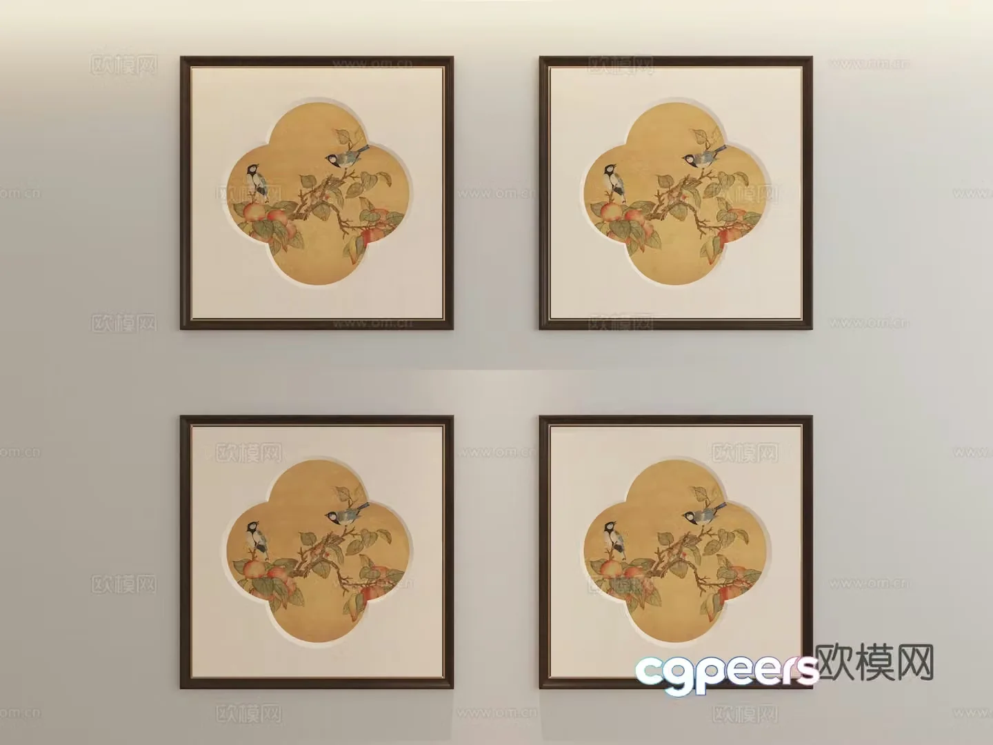 New Chinese style hanging paintings Chinese style paintings Song history aesthetic hanging paintings Living room paintings Entrance paintings Study room paintings 3D model