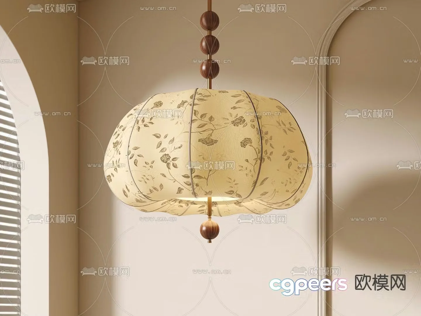 French chandelier pastoral chandelier 3d model