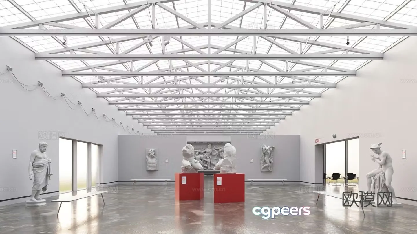 Artwork Exhibition Hall 3D Model