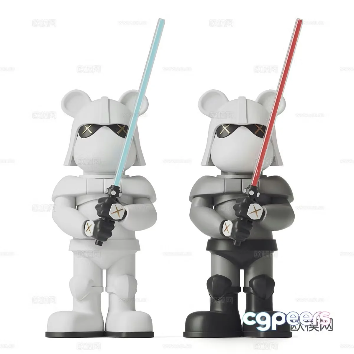 Violent bear sculpture doll trendy toy doll 3d model