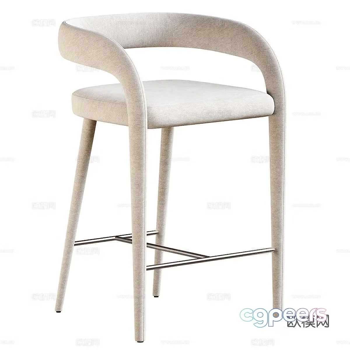 Modern Italian fabric bar chair 3D model