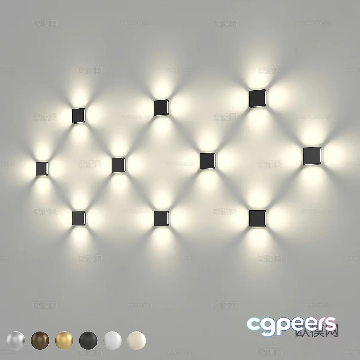 Modern metal wall lamp 3d model