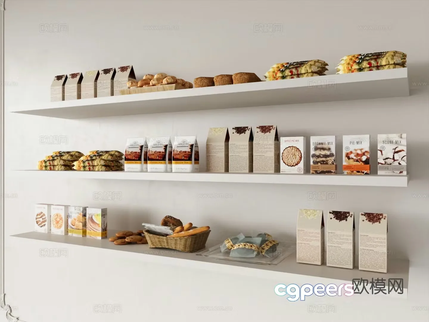 Box Bread Packaging Box Dessert 3D Model