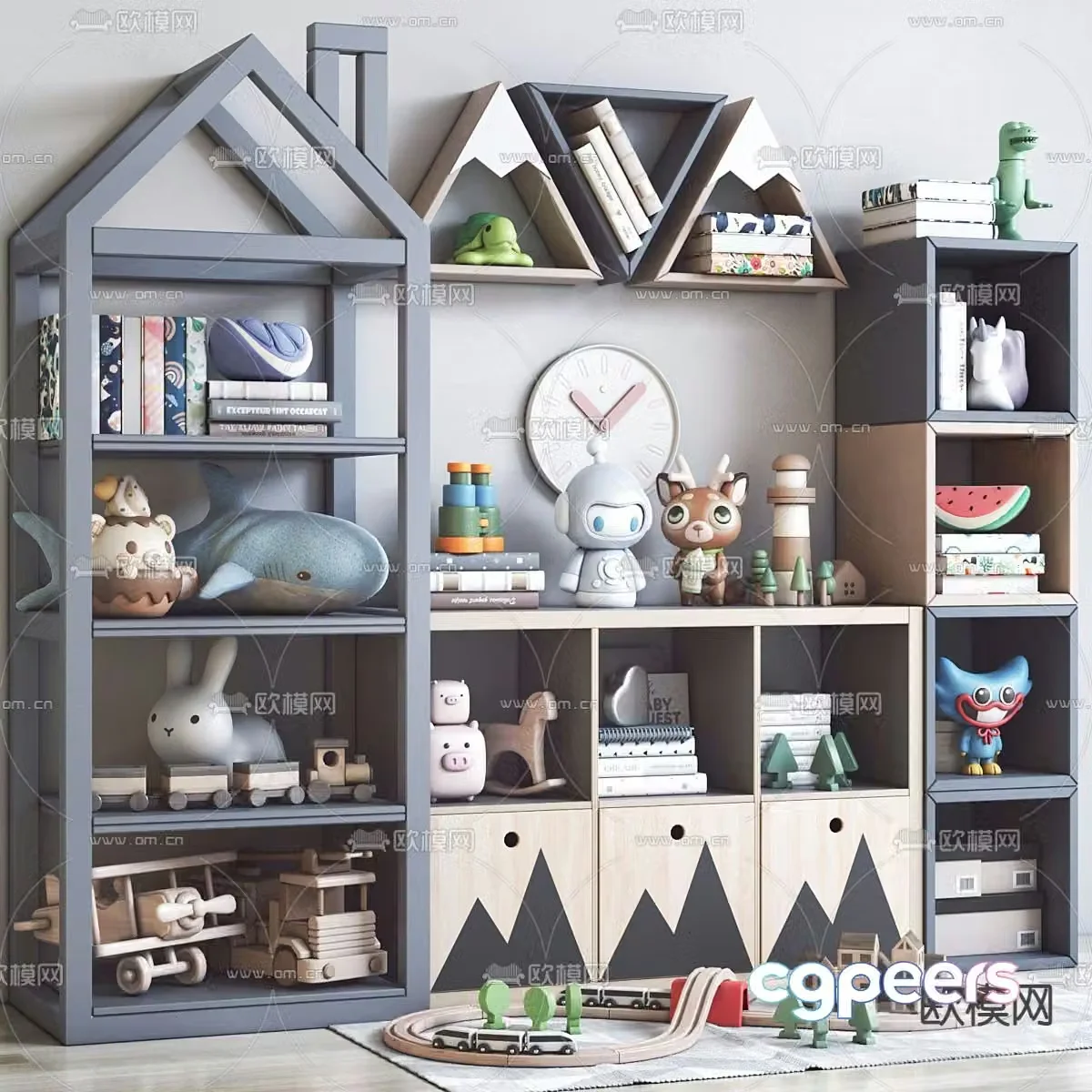 Nordic children’s cabinet toys 3d model