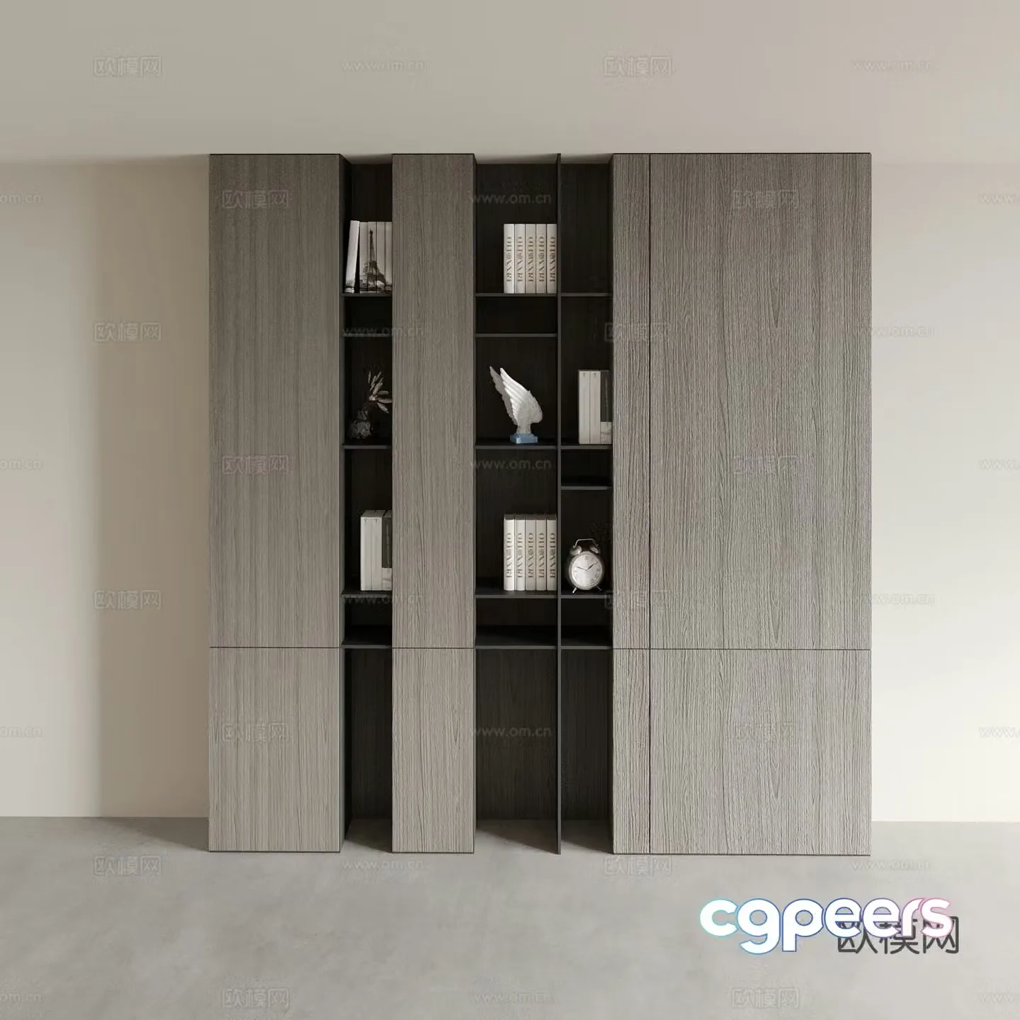 Modern bookcase display cabinet 3d model