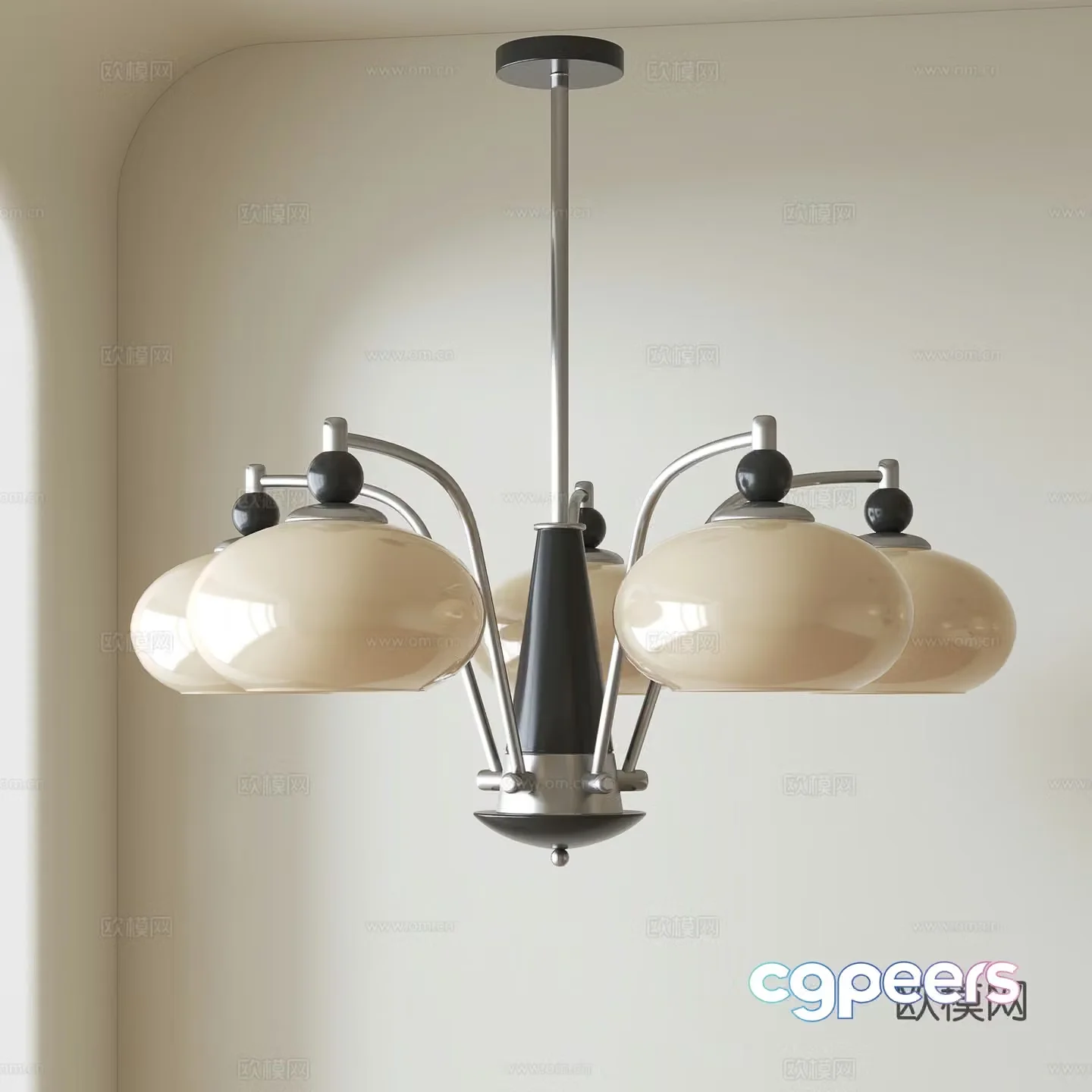 French medieval style chandelier 3d model