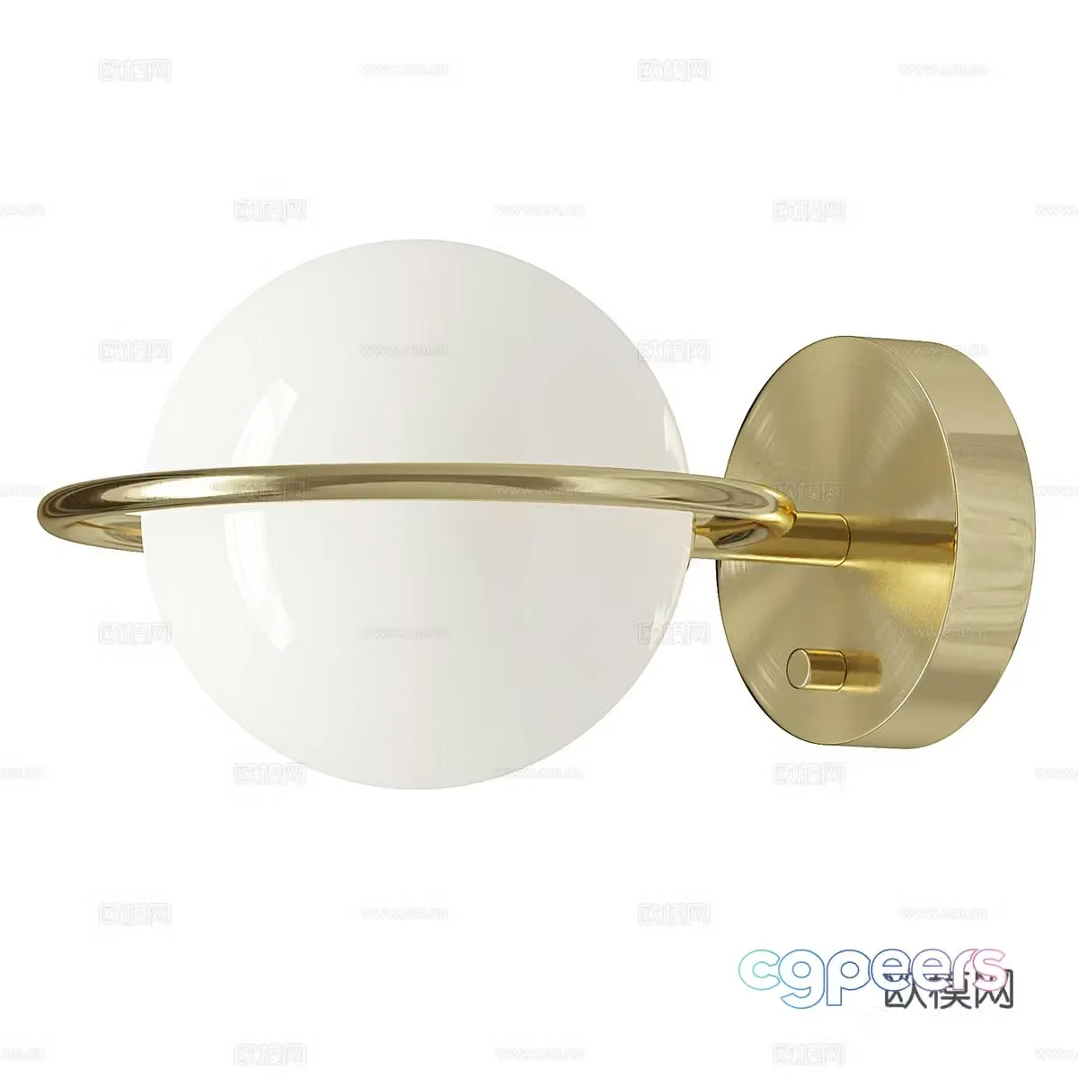 Modern light luxury minimalist spherical wall lamp 3D model
